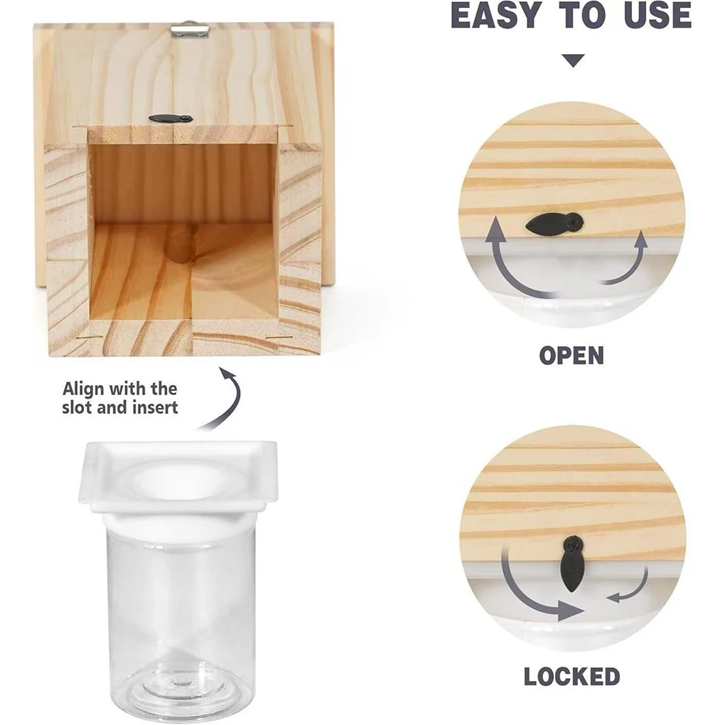 Loft Style Natural Hanging Bee Traps For Carpenter Bees Or Decks. Insect Traps With Detachable Safes