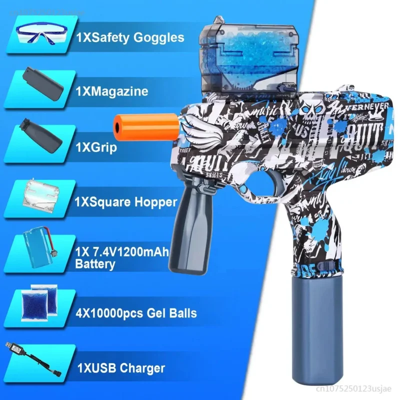 M416 Electric Gel Ball Ball MP9 Slatter Ball Gun giocattoli e regali di natale automatici attività all'aperto Shoot Game Toy for Kid