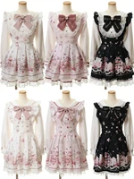 Harajuku Sweet Bow Black Plaid Dresses All-match Slim Fit Kawaii Lolita Dress for Women Autumn New Long Sleeve Vestidos De Mujer 2