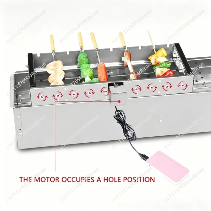 Commercial Stainless Steel Grill Skewers Full-automatic Barbecue Rotate Machine Width Adjustable Hot Dog Roller