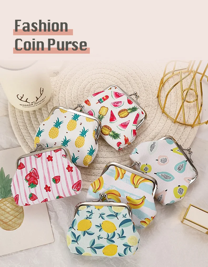 

12 PCS Fashion PU Leather Coin Purse Cute Fruit Pear Lovely Women Small Change Money Bags Holder Wallet Mini Pouch