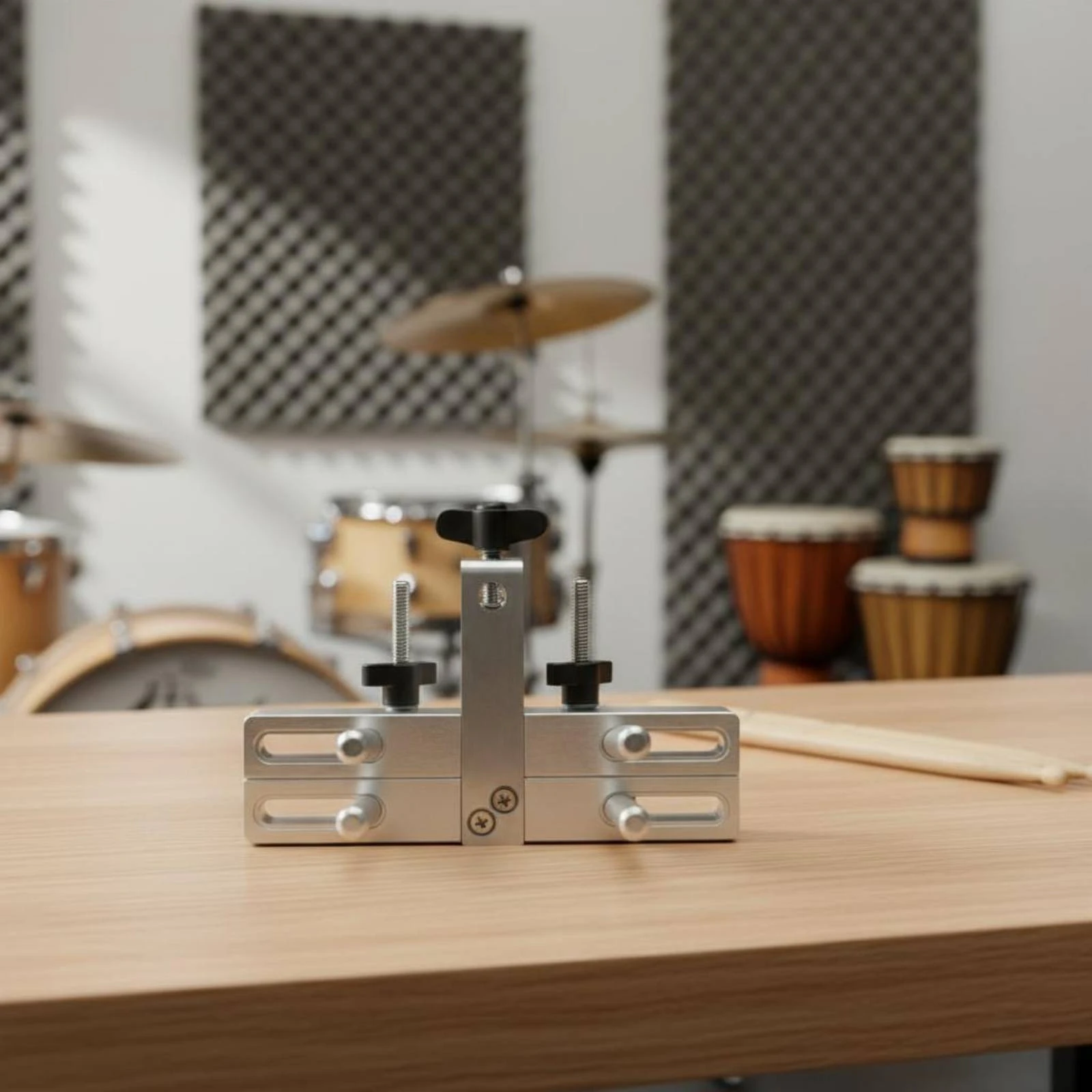 

Portable Bell Stand Silver Finish Tambourine Stand Percussion Holder Secure Grip Performance Gear Stable