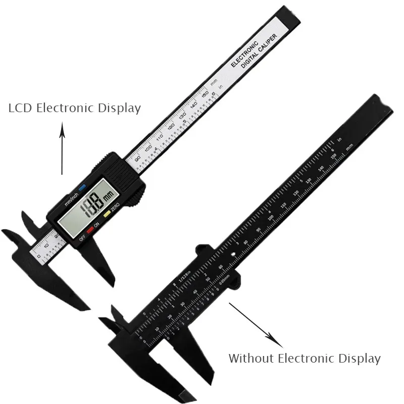 100mm-150mm Electronic Digital Caliper Carbon Fiber Dial Vernier Caliper Gauge Micrometer Measuring Tool Digital Ruler