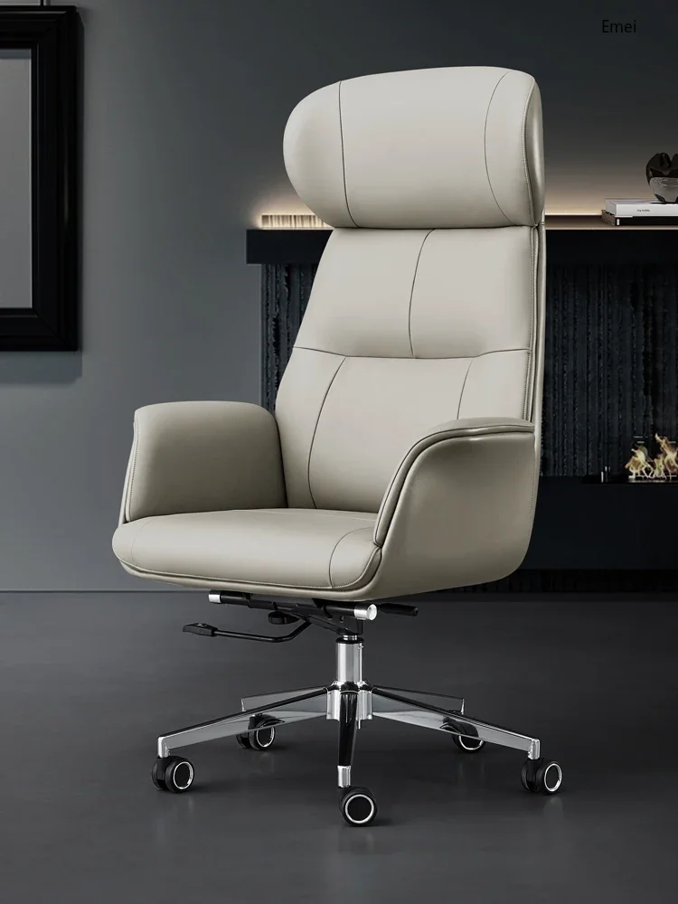 Chefsessel aus Leder, verstellbarer Büro-Computerstuhl, ergonomischer Drehstuhl mit schlichtem Design