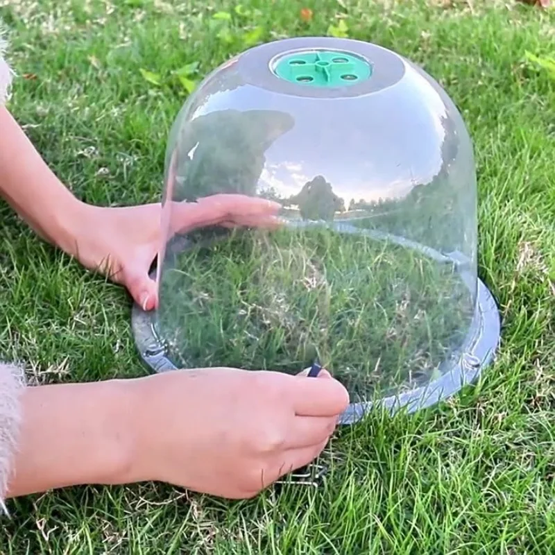 50Pcs Plant Seedling Protective Cover, Transparent Plastic Hood Garden Vegetable Breathable Thermal Insulation Bell Jar