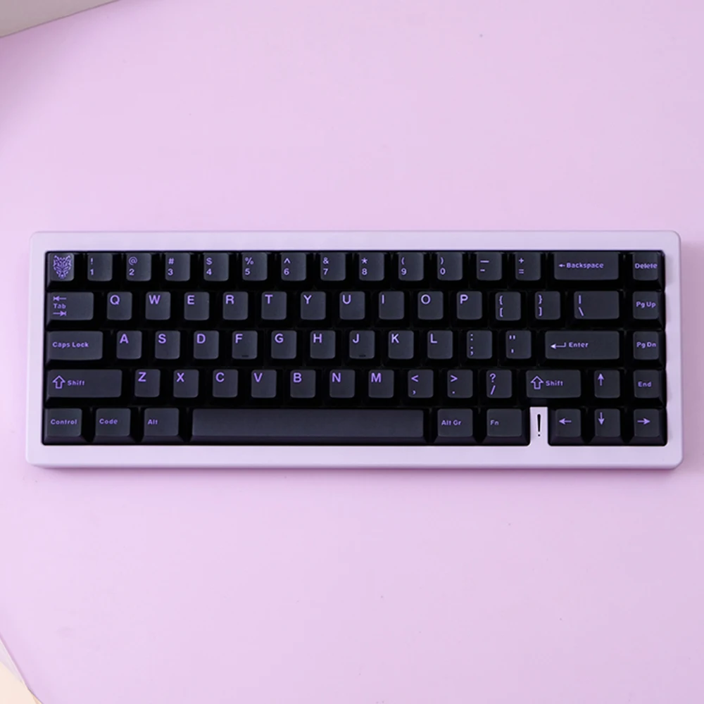 114 toetsen Paars Zwart Tranlucent keycaps Cherry profiel Double Shot ABS Keycaps Voor Mechanisch Toetsenbord Cherry Mx 64/87/96