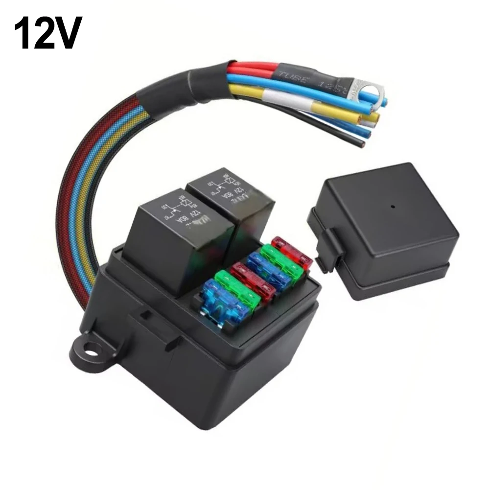 

Electrical Circuit Box 4-Way Fuse Box Water And Dust Resistant Efficient Circuit Management 4 Way Fuse Box For Truck