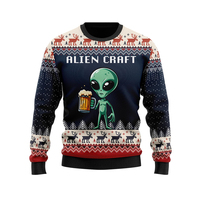 Harajuku Fashion Alien 3D Printed Ugly Christmas Sweater Cartoon Funny Design Unisex Sweatshirts Xmas Streetwear UFO Pullovers