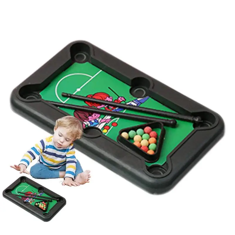 Mini Billiards Kids Pool Table Set Dollhouse Elf Doll Accessories Table Pool Family Parent-Child Interactive Desktop Billiards