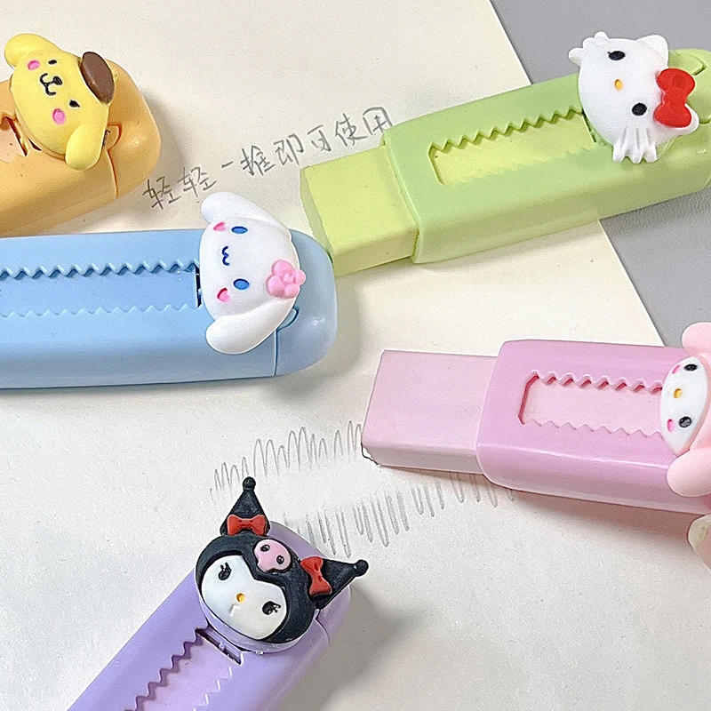 Niedliche Sanrio Hallo Kitty Push-Pull Radiergummi skalierbare Cartoon Radiergummi Sanrio Kuromi Cinna moroll Radiergummi Student Belohnung Briefpapier Geschenk