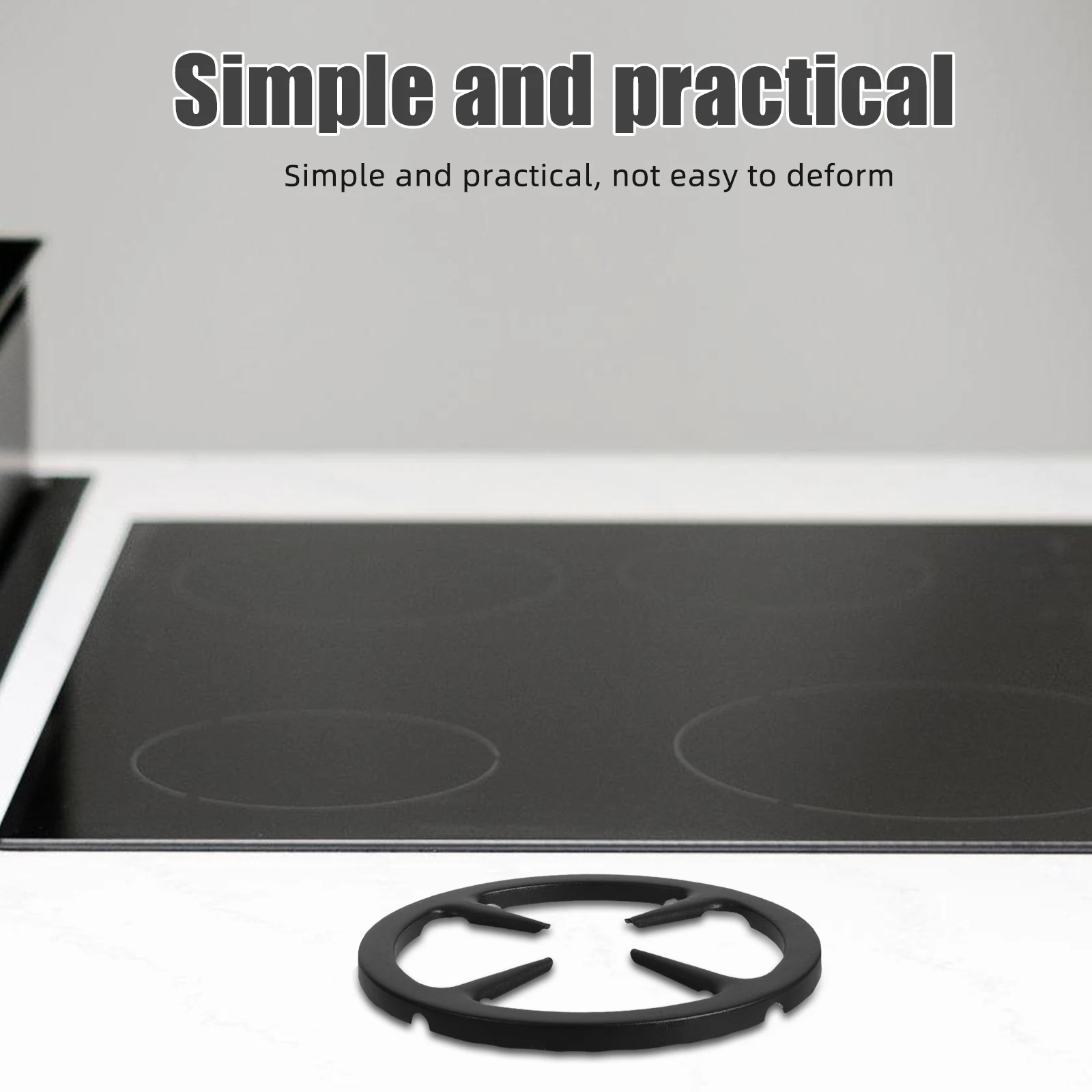 

2 Pcs Coffee Pot Hob Cooktop Holder Counter Stove Gas Support Stand Black Ring Reducer Campfire Tripod Work