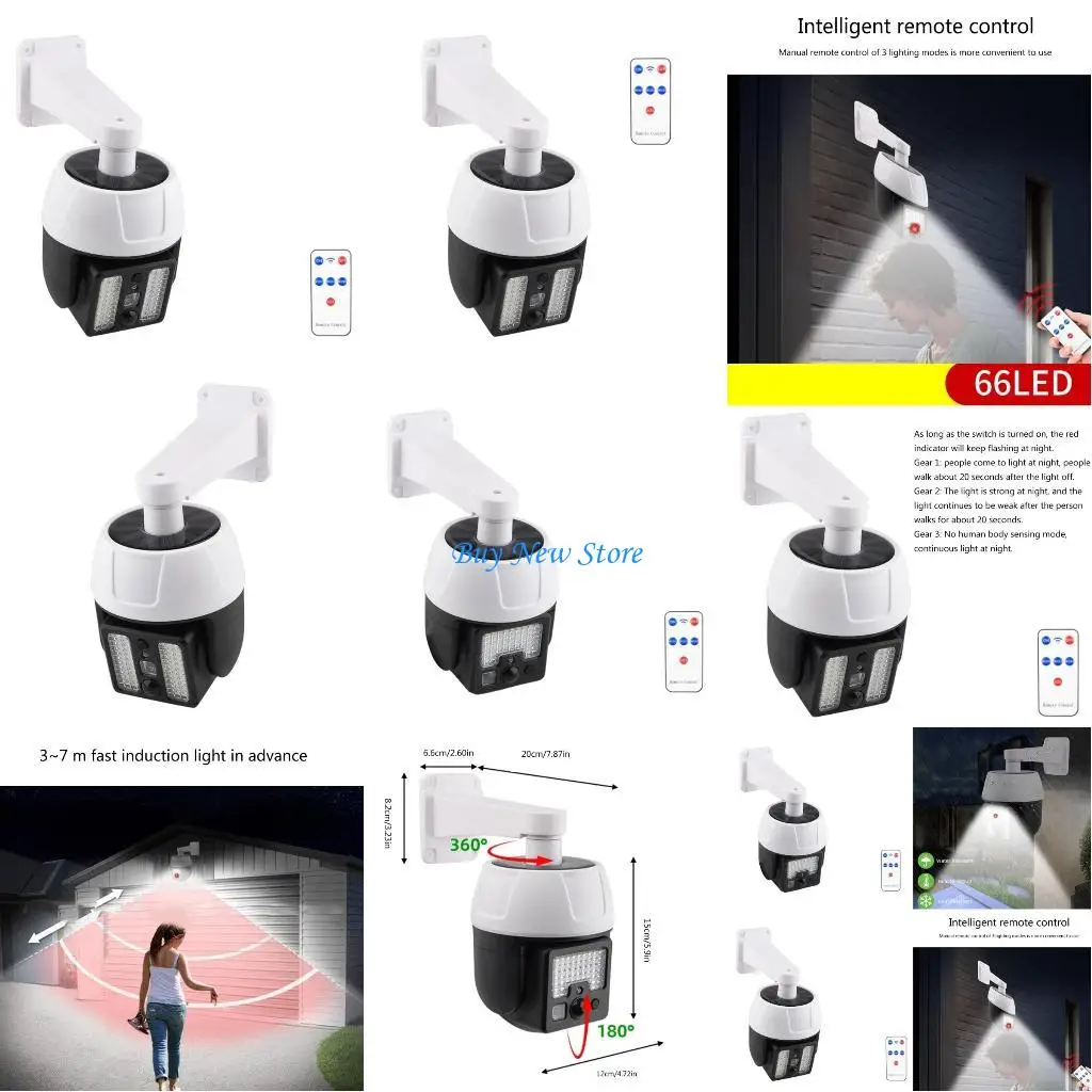 20CE التحكم عن بعد محاكاة شاشات تعمل بالطاقة الشمسية قبة دمية وهمية كاميرا مع كاميرا الأمن الخفيفة 360 درجة الدورية