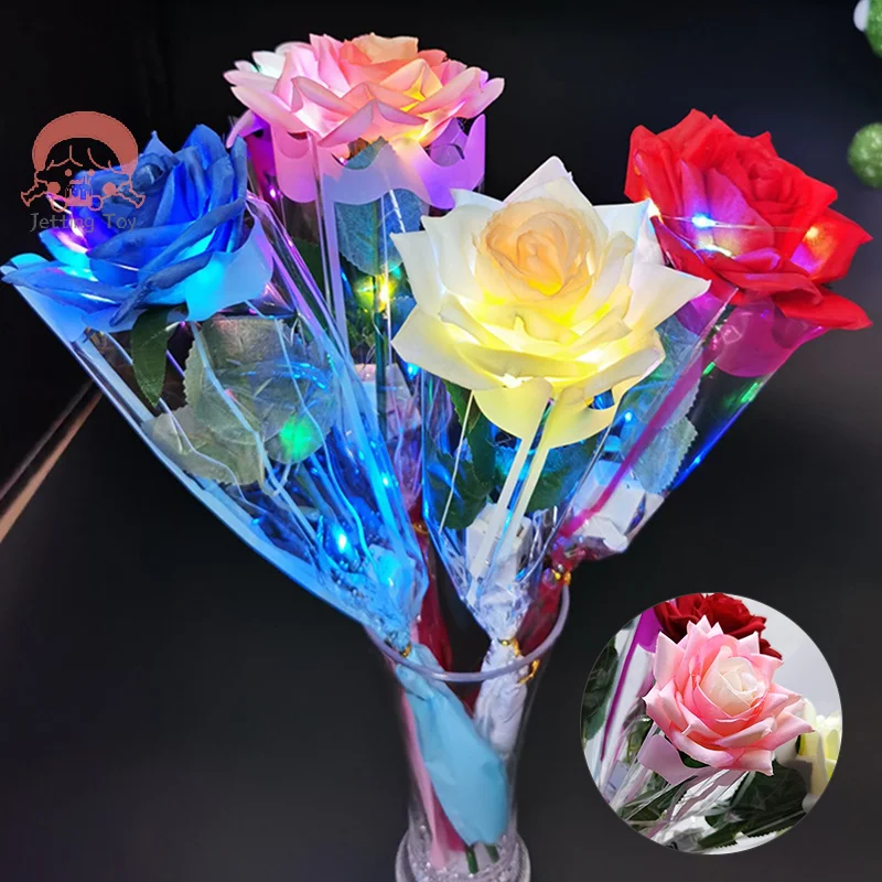 

1 Bunch LED Glowing Rose Simulation Flower With String Lights For Valentine's Day Christmas Birthday Gift