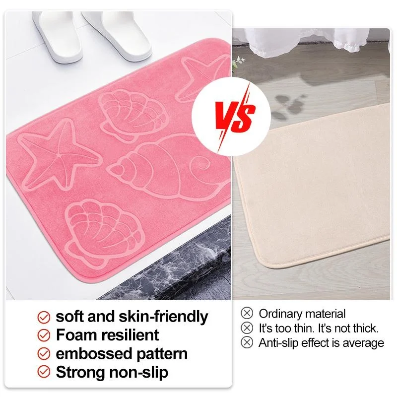 Thicken Non Slip Room Mats,Starfish Conch Print Bath Rug,Soft And Absorbent Foot Mat Shower Mat,Washable House Entrance Mat