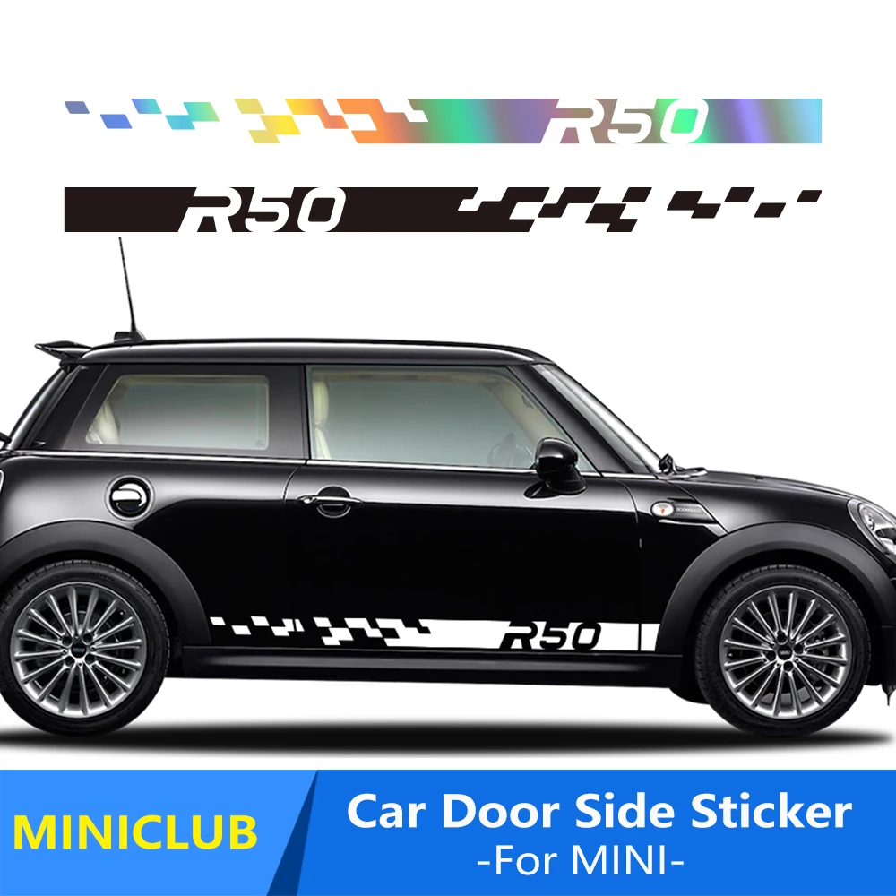Car Door Side Stickers For MINI Cooper S R50 One D Works Hatchback Graphics Racing Sport DIY Decor Decals Tuning Accessories