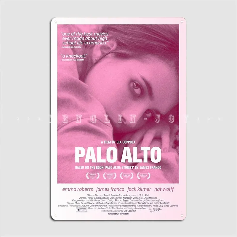 Palo Alto Film Metal Plaque Poster Wall Pub Party Create Plates Tin Sign Poster