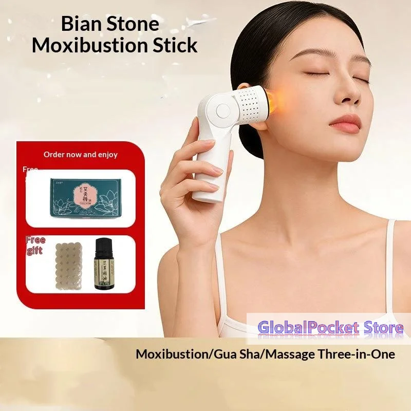 [TG823]Guasha Massager Moxibustion Scraping Jar Rotatable Open Flame Warm Moxibustions Massager Handheld Spa Device Health Care