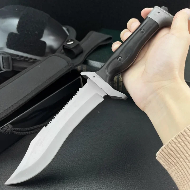 

Practical Straight Knife ABS Handle 5Cr13Mov High Hardness Ambidextrous Sharp Multi-functional Knife for Wild Hunting and Combat