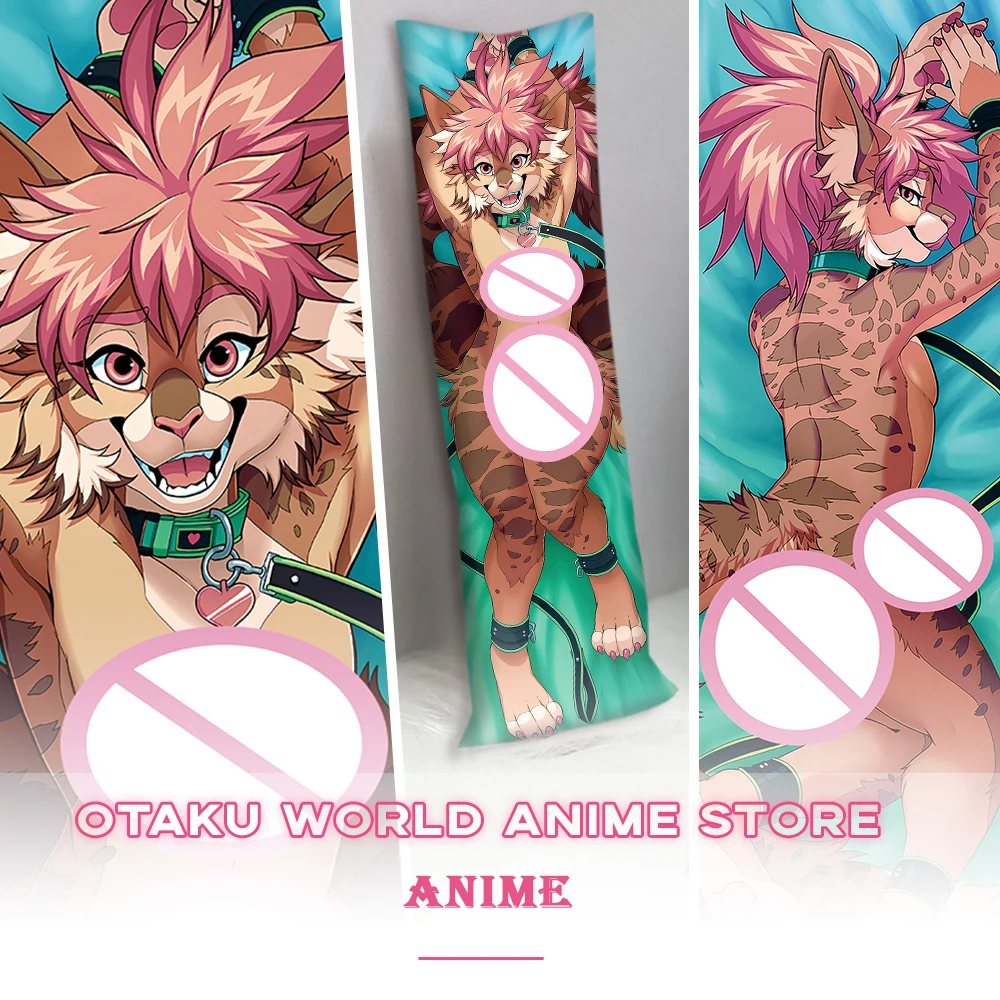 

Розовый Лев Человеческий Зверь Dakimakura Наволочка Otaku Обнимающее Тело Опора Животное Acgn Наволочка Аниме Подарок 3D Печать Декор Опора