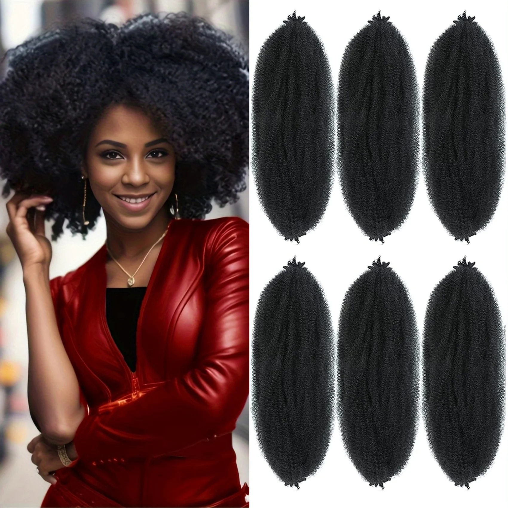 12 -30 Inch Afro Twist Twist Braiding Hair Springy Afro Twist Hair Pre Fluffed Spring Twist Hair For Soft Locs Synthetic Hair