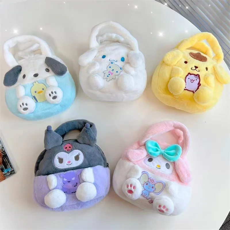 

Sanrio Аниме периферийные устройства Kuromi Melody Hello Kitty плюшевая сумка для отдыха на открытом воздухе портативные вместительные подарки на день рождения