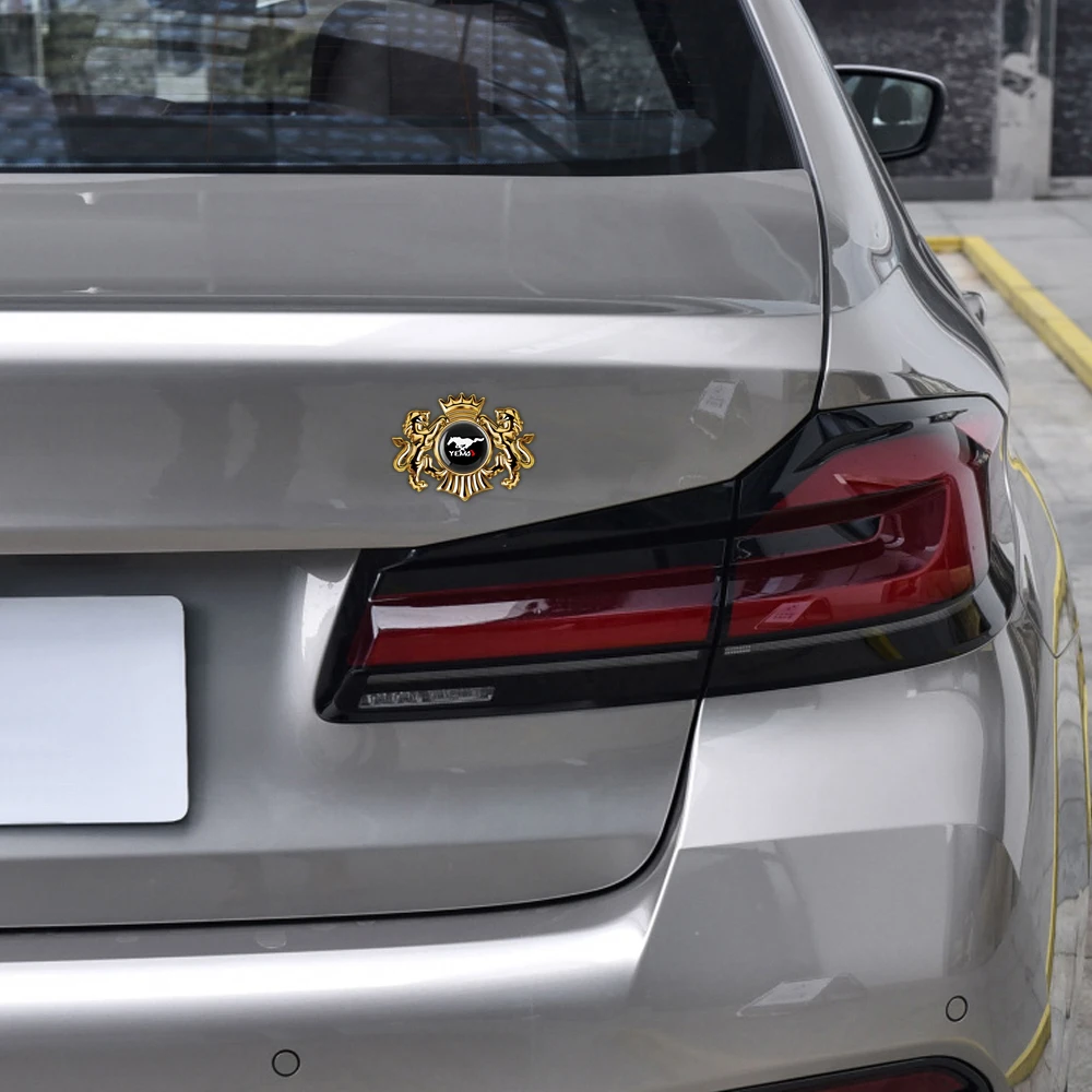 Ford Mustang Metal Crown Lion Car Badge 3D Emblem Sticker For Side Fender Trunk Hood For Focus Kuga F150 Mk3 Mk7 Fiesta Everest view 6