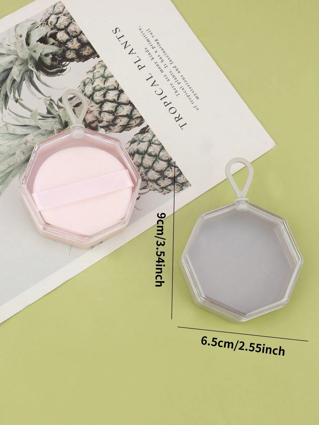 1 Portable Octagonal Transparent Plastic Storage Box With Hanging Hook Small Jewelry Earrings Beads Accessories Container Case