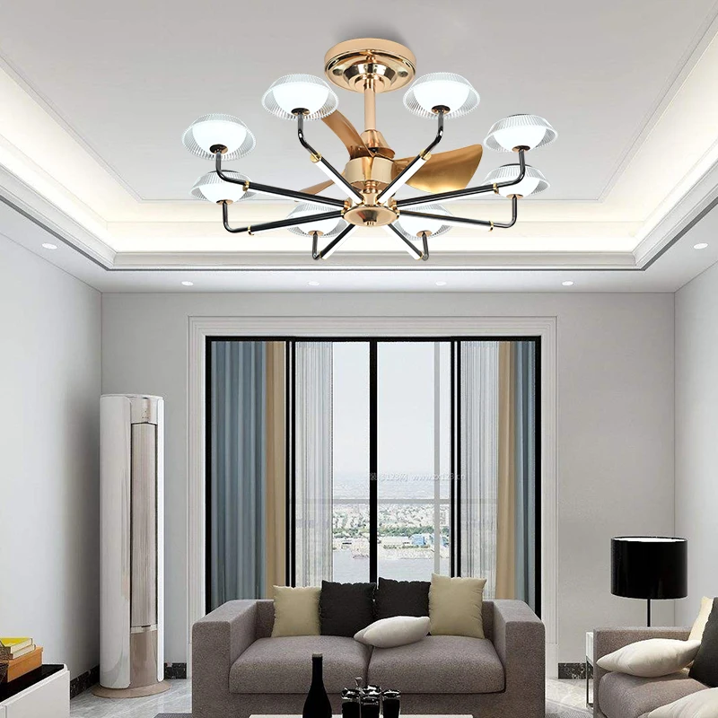 Modern Simple Created Design Ceiling Board Indoor Lights Tropics Summer Cool Wind House Chandelier Fan Light