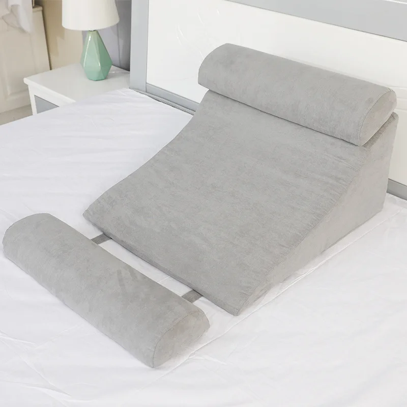 Bed Rest Pillow for Elderly, Nursing Back Support Cushion, Anti-Decubitus Triangle Wedge for Turning Over, Multi-Color