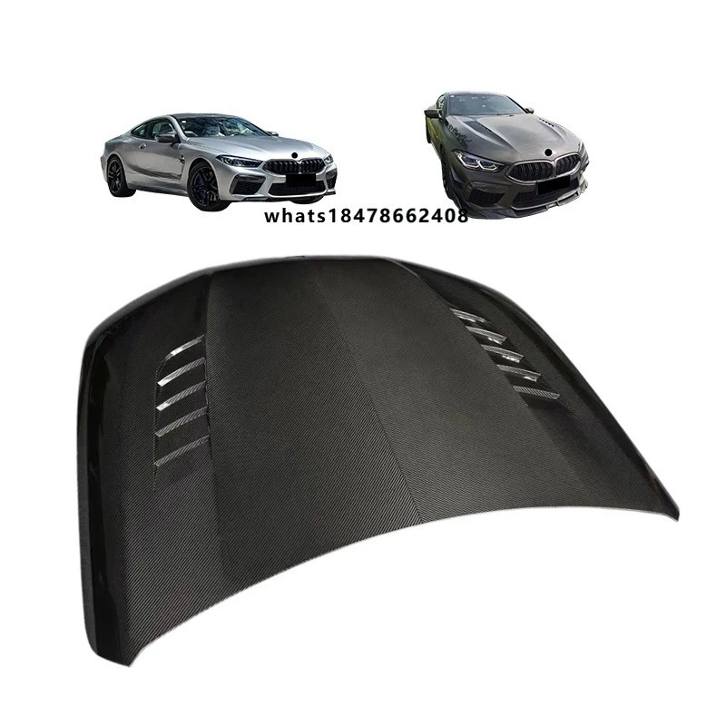 V Style Real Dry Carbon Fiber Hood Bonnet Fit for M8 F91 F92 F93 2019+ to Z-ART Design Engine Cover