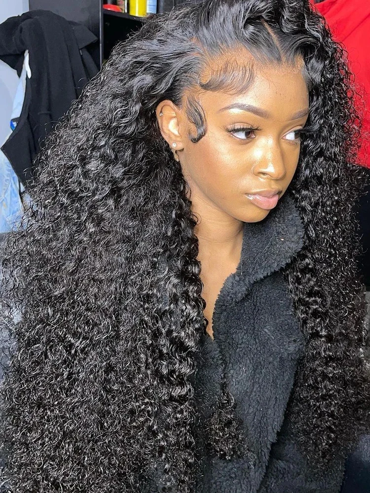 

13x6 HD Lace Frontal Wig with Deep Wave 200 Density Curly Human Hair Pre plucked for Black Women Brazilian Water Wave Front Wigs