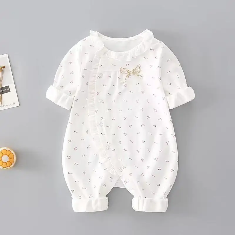 Baby Cotton Onesie Spring Fall Newborn Baby Outdoor Wear Long Sleeve Super Cute Toddler Onesie Early Fall Set
