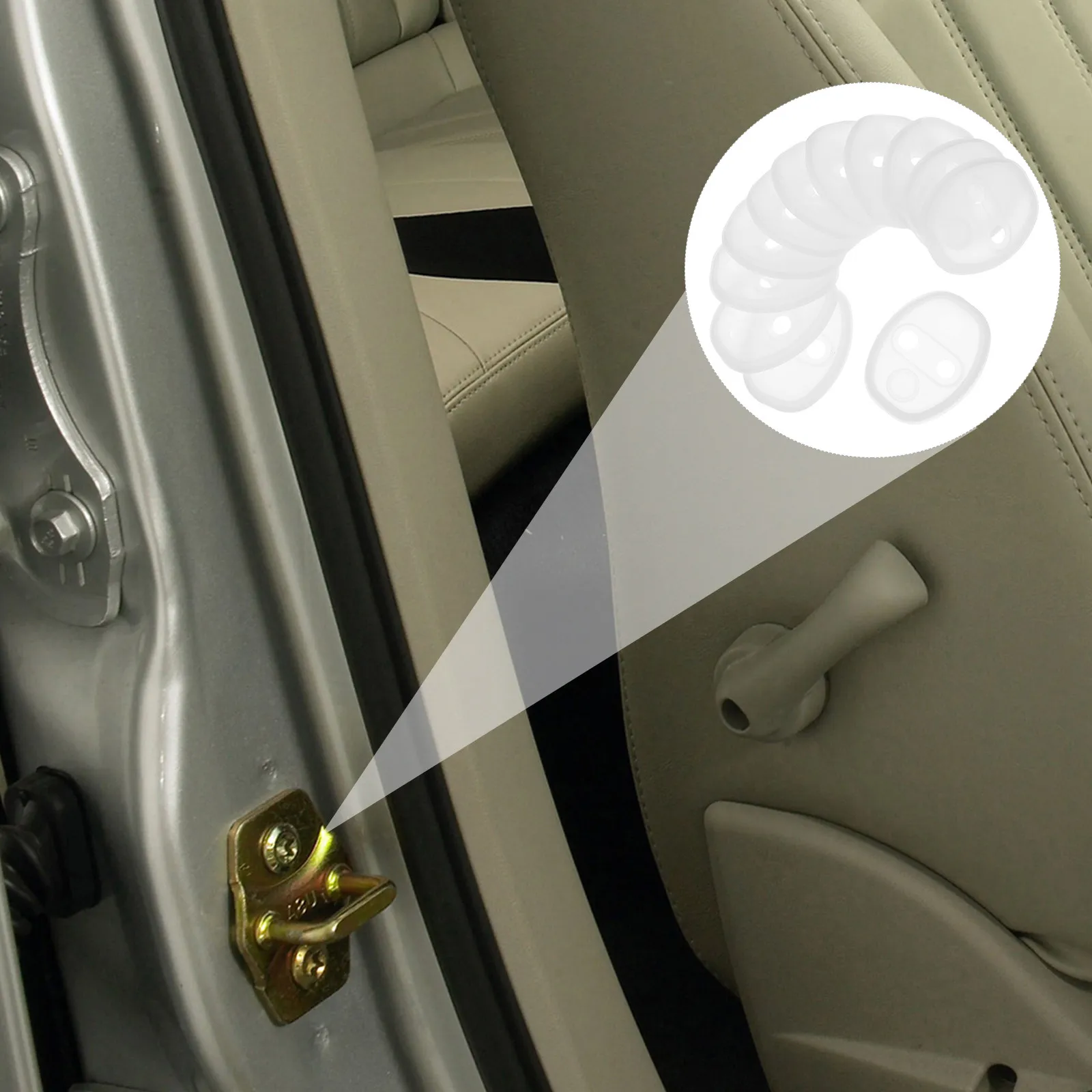 12Pcs Car Door Latch Guard Silicone Door Lock Protector Anti-Collision Cushion Quiet Closing Pad Glow Night Visibility Cover