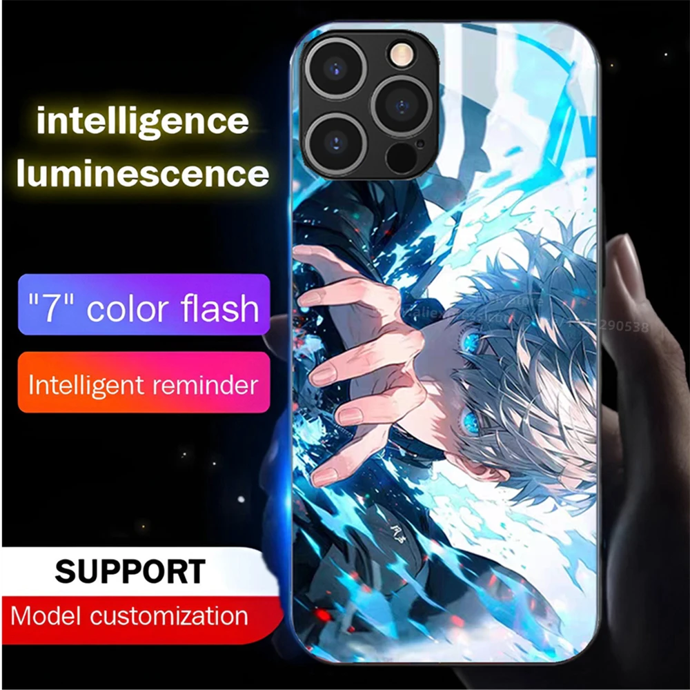 Hot Sale Anime Cartoon LED Light Up Phone Case Glowing Back Cover For iPhone 16 E 15 14 13 12 11 Pro Max XR XS Plus SE2020