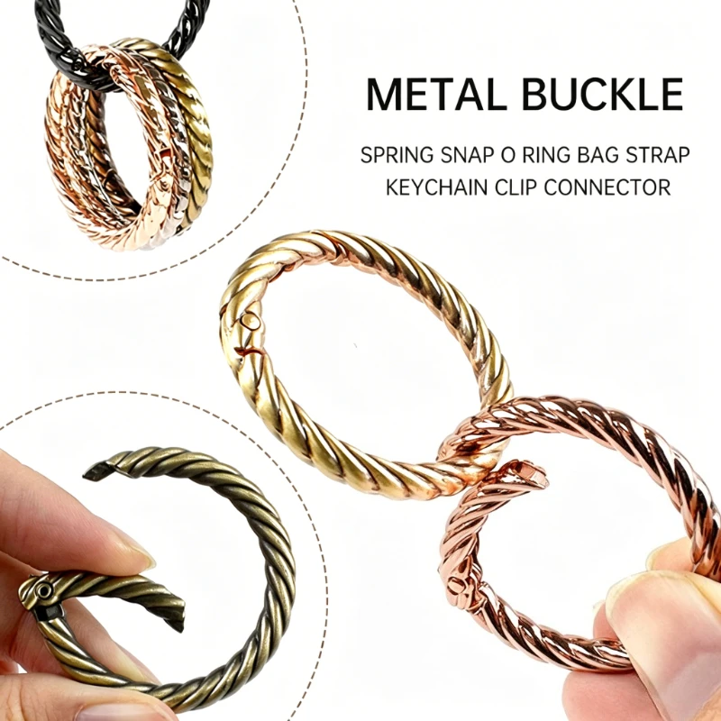 

5/10Pcs 20-38mm Metal Buckle Bag Strap Spring Snap O Ring for Keychain Clip Connect Hook Trigger Clasp DIY Hardware Accessories