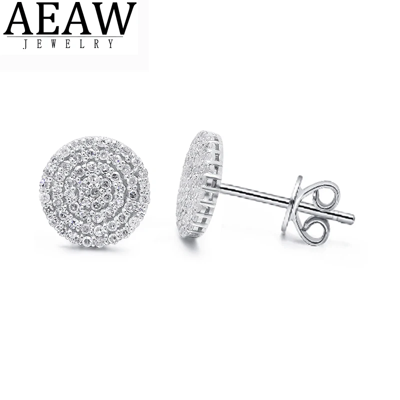 AEAW Earrings for Women 2022 Trending Solid 10K Gold Stud Earrings Flower Setting CVD HPHT Lab Grown Diamond  Wedding Jewelery