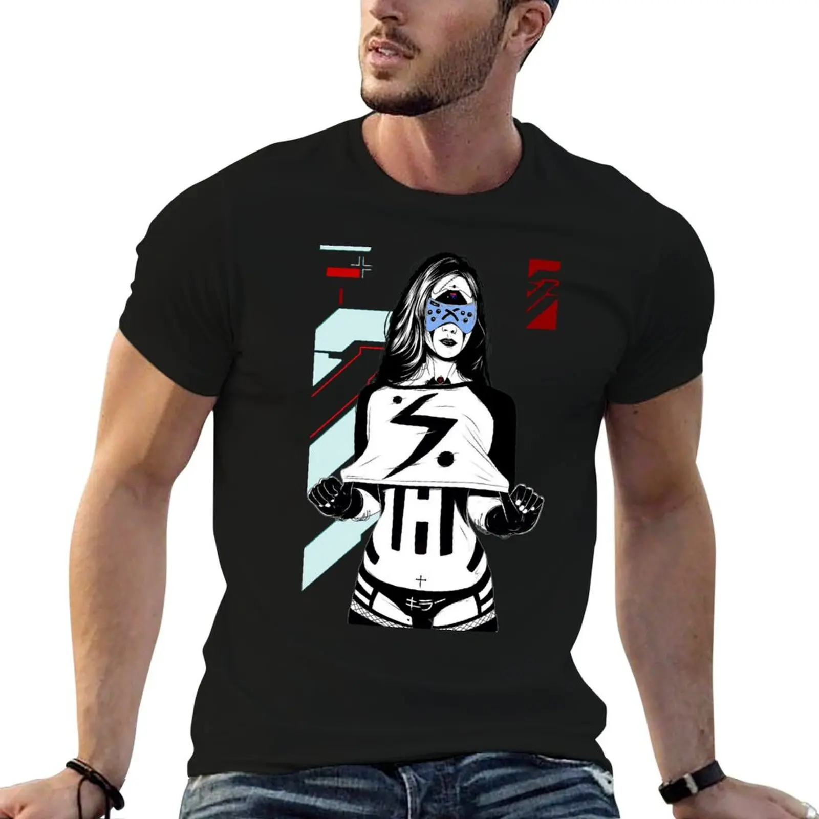 

Cyberpunk Cyborg Girl Futuristic Style T-Shirt t shirts for man graphic funny t shirt man luxury t shirts with prints T-Shirt