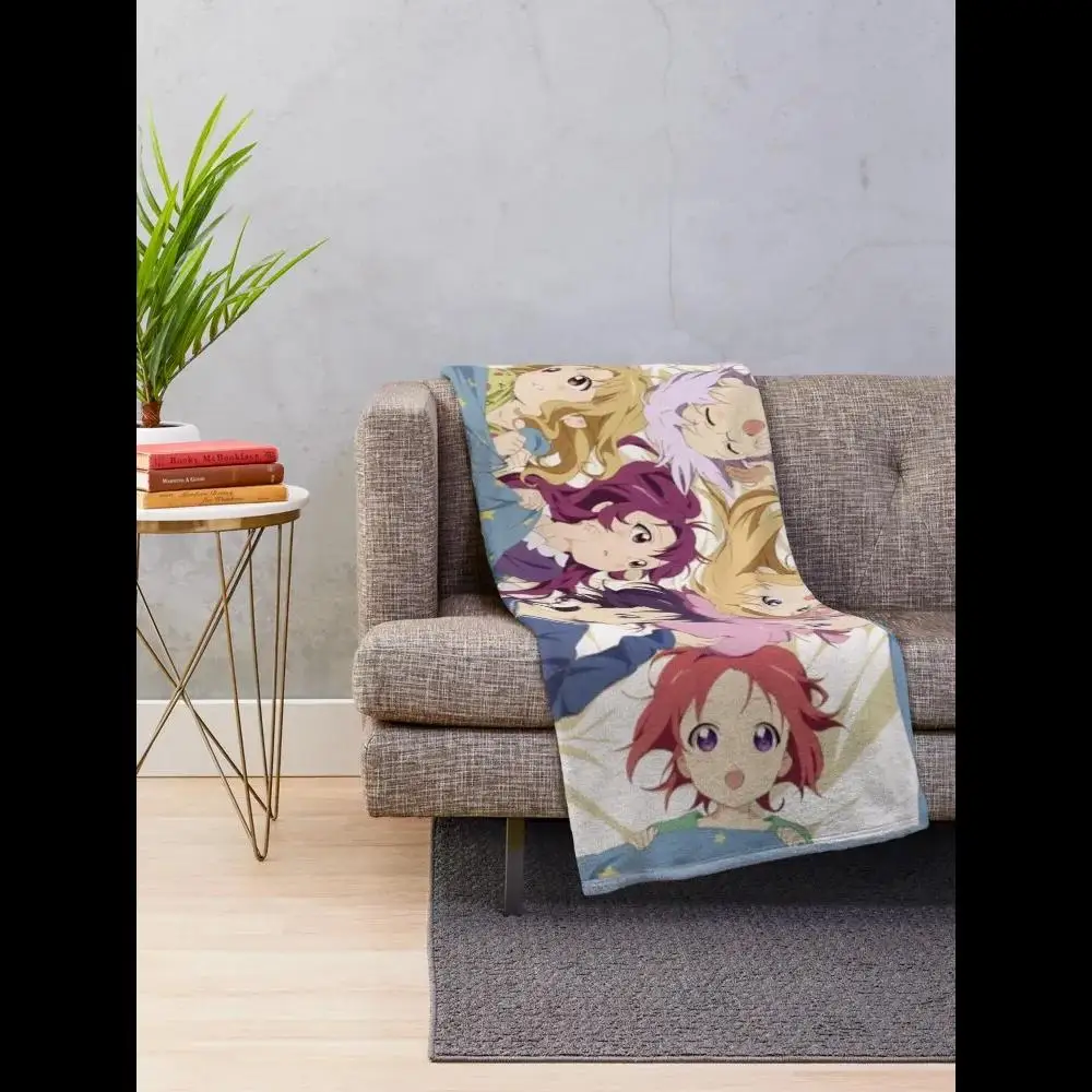 

Плед Yuru Yuri Sleepover: Мягкий, уютный, плюшевый – для фанатов аниме, декора гостиной или комфорта в спальне