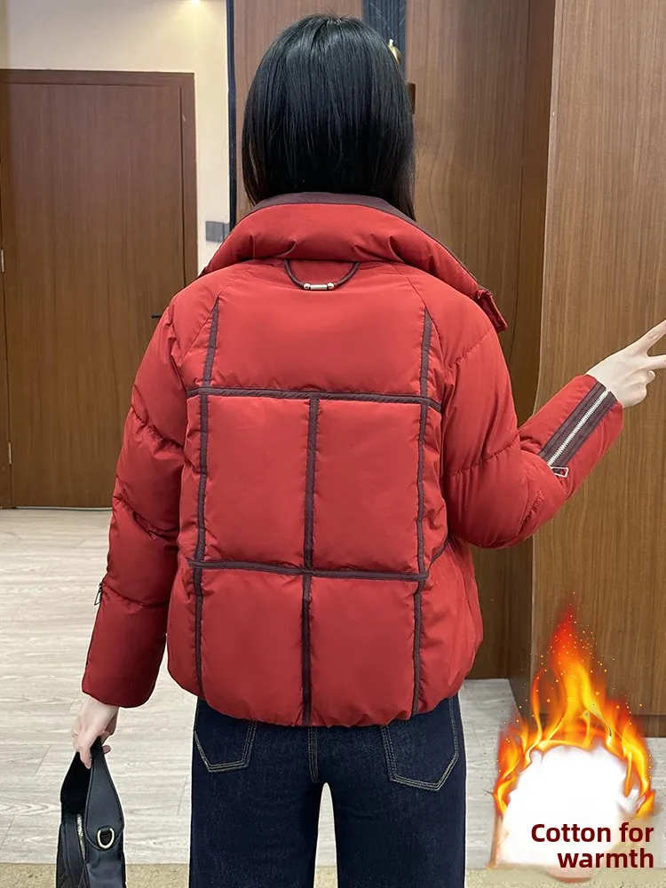 Faionable ort down algodão jaet feminino thi casaco quente inverno novo sle sli commute versão coreana solto ajuste