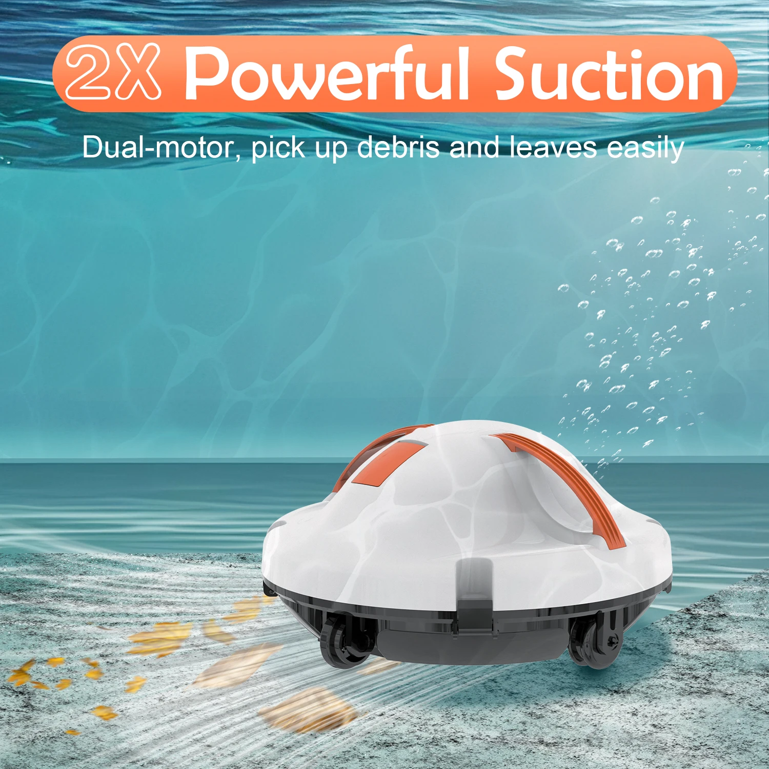 Robot per la pulizia della piscina Ricarica wireless App mobile Controllo remoto Aspirazione automatica delle acque reflue della piscina