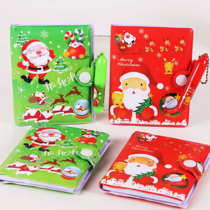 Kerstmis Leuke Kindercadeaus Relatiegeschenken Santa Notebook Met Balpen Mini Pocket Notitieblok