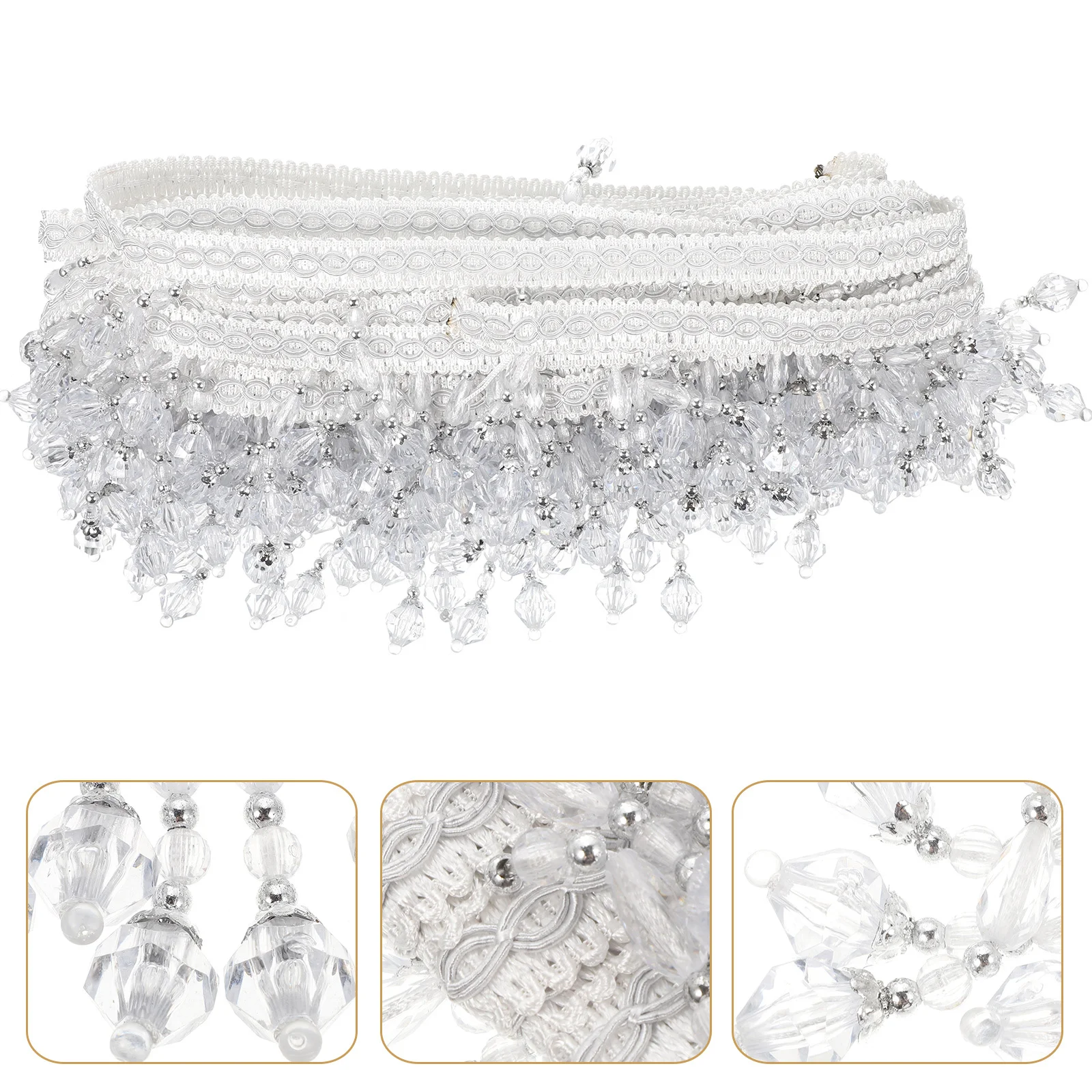 

Curtain Beaded Tassel Fringe Trim Decorative Edging DIY Sofa Craft Curtain Accessories Beaded Fringe Trim ,Roman Blind Tape