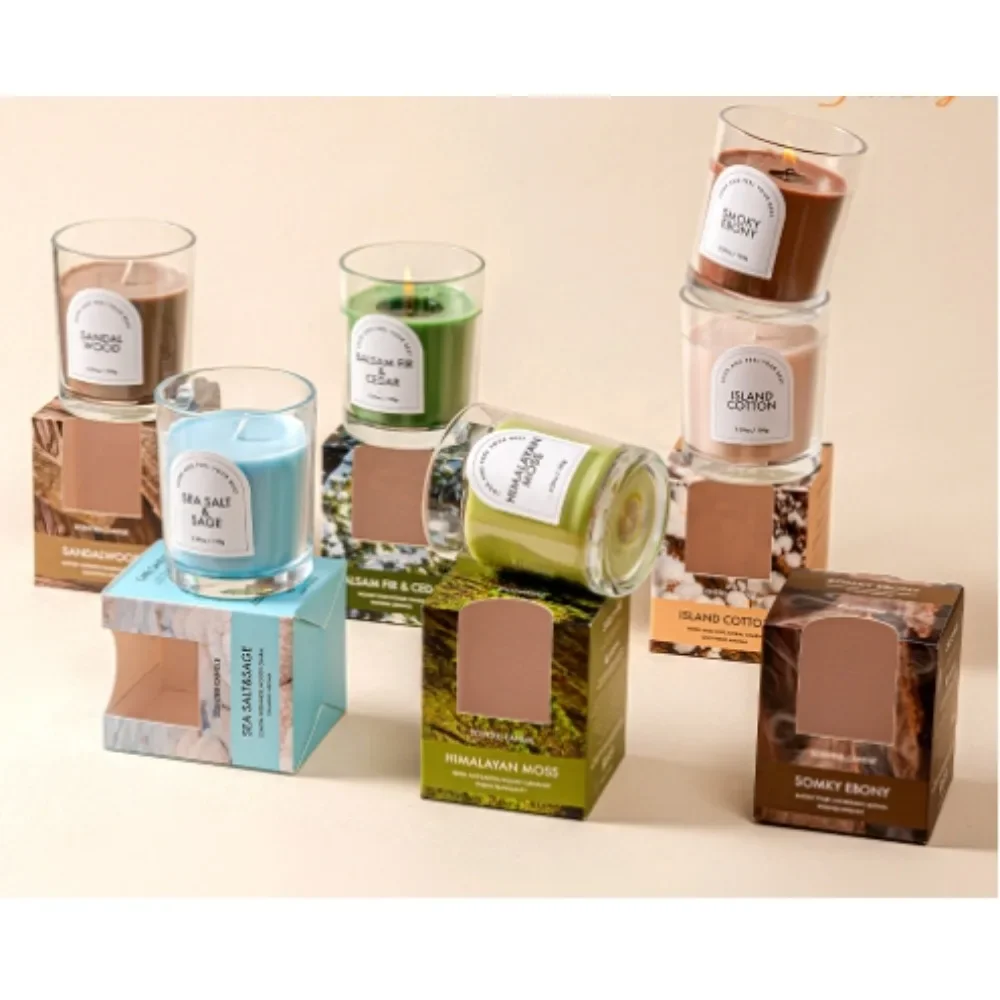 

Colorful smoke-free and environmentally friendly soy wax premium fragrance candle as a souvenir