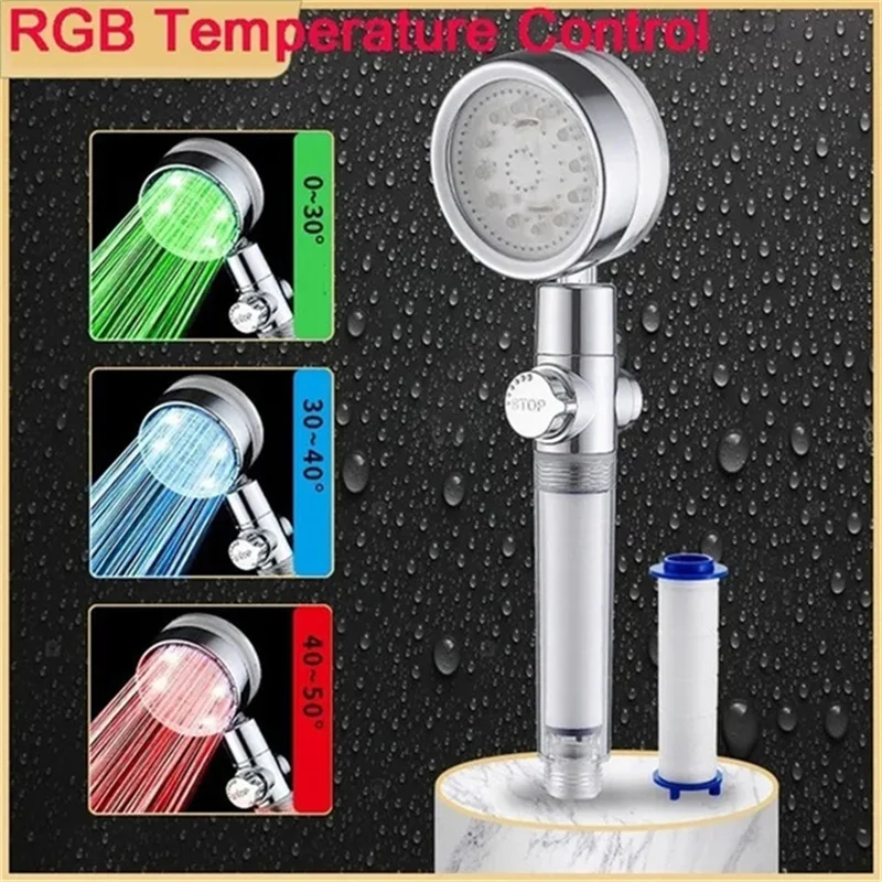 7 Colors LED Shower Head Shower Automatic Rgb Temperature Control Water Saving Shower Filter High Pressure Shower Head