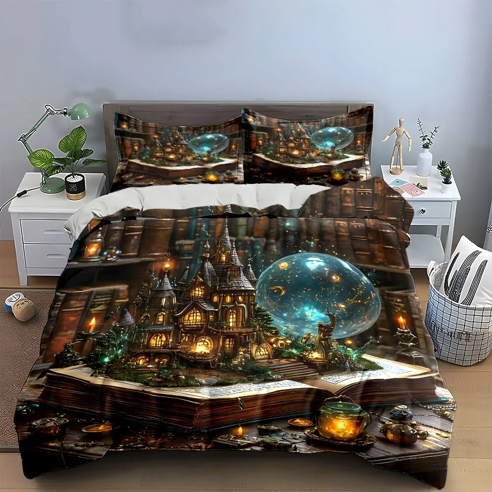 Magic Castle Book Decor Set Multiple sizes kid's and adults' bedroom Exquisite 3PC bedding set, gift