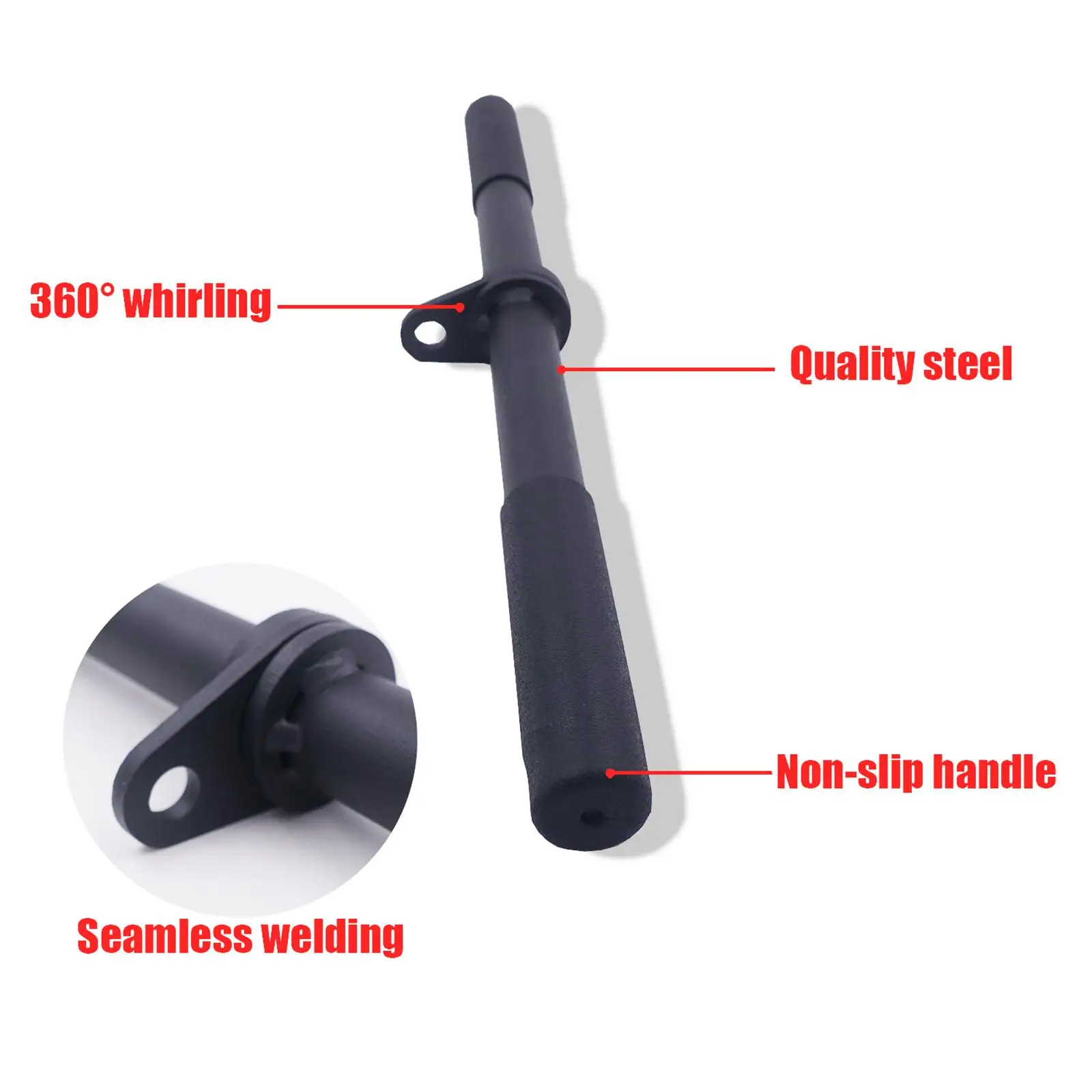 Revolving Straight Bar LAT High Pull Down Bar Cable Anti-Slip Attachment