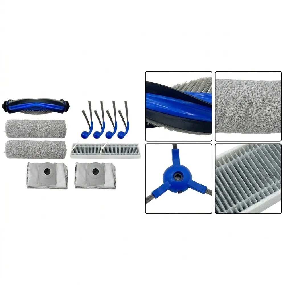 For ECOVACS for t80 forOMNI Vacuum Accessory Bundle Including Main Brush Rollers Side Brushes Multi Layer Filters and Dust Bags