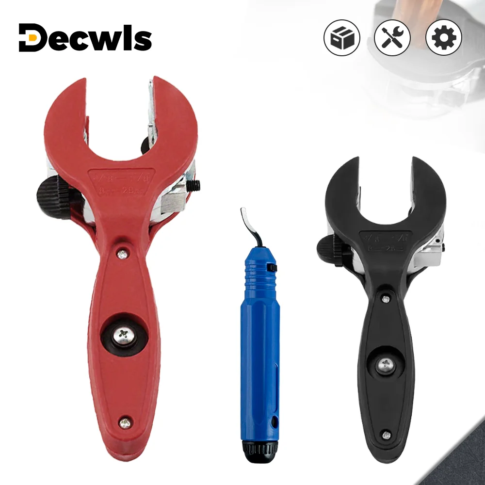 חותך צינורות ראצ'ט 8-29 מ"מ, כלי חיתוך DIY 2 ב-1, חותך צינורות נחושת 5/16" עד 1-1/8", חותך צינורות אלומיניום, חותך צינורות PVC, כלי הסרת שבבים אופציונלי, חותך צינורות ידני