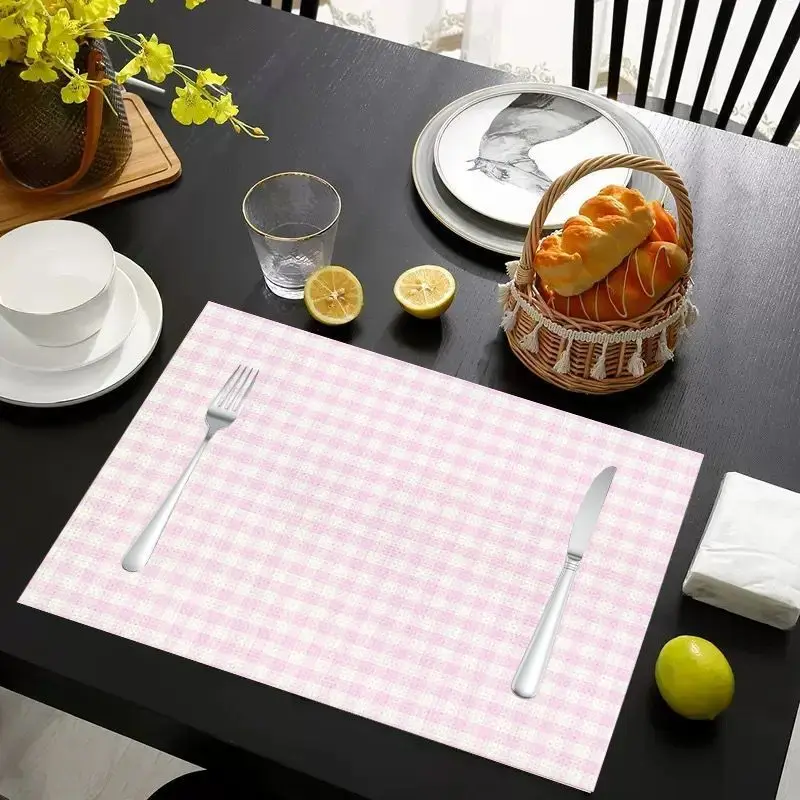 VIKAMA 2/4/6pcs Gentle Cream Wind Mat Kitchen Dining Room Waterproof and Anti slip Tableware Mat Home Decoration