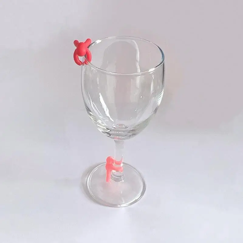 6pcs Wine Glass Markers Cup Markers Creative Markers Reusable Glass Markers Tags For Party And Bar Decor Silicone Material